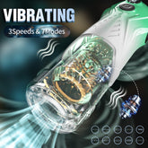 Masturbador masculino con vibración telescópica giratoria Green Star